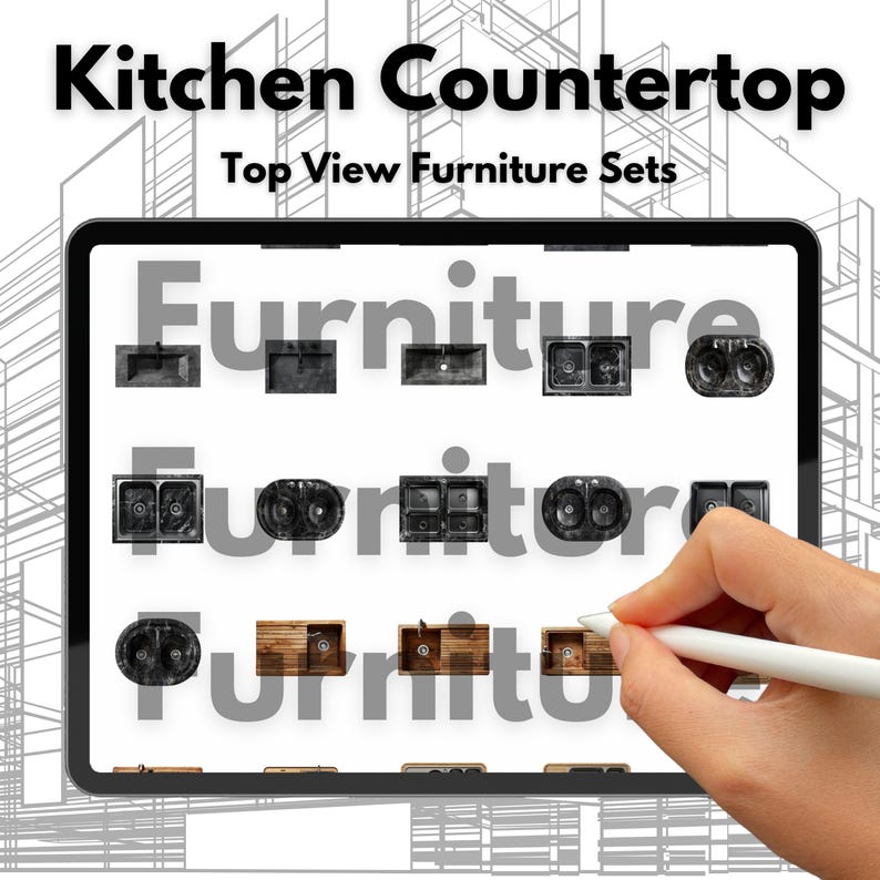 100+ Kitchen Countertop Plan View, Modern Classic Designs, Architecture ...