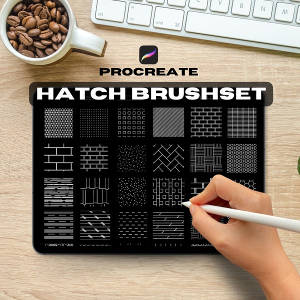 Procreate Hatch Brushset, Muster Brushset, Architektur Muster Brushset, Muster, Brushset, Digital