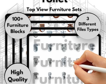 100+ Toilet Plan View Set, Modern Classic Toilet Designs, Architecture Interior Design, Top View Furniture, PNG PDF JPEG, Digital Product