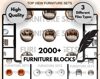 MINIMALIST - 2000+ Furniture Top View Bundle, Minimalist Furniture Designs, Architecture Interior Design, Plan View, Digital