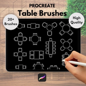 Procreate Table Brushset, Table Brushset, Architecture Table Brushset, Table, Brushset, Digital