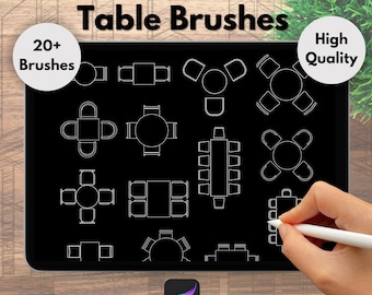 Procreate Table Brushset, Table Brushset, Architecture Table Brushset, Table, Brushset, Digital