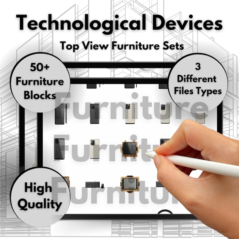 Device Design Types 50+ Technological Devices Plan View Set, Modern Tech Designs ...