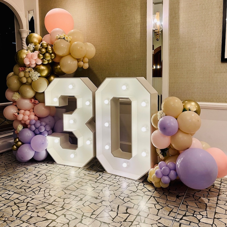 4ft Light up numbers for hire image 3