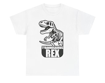Dinosaur Skeleton Graphic Tee: T-Rex Unisex Cotton T-Shirt