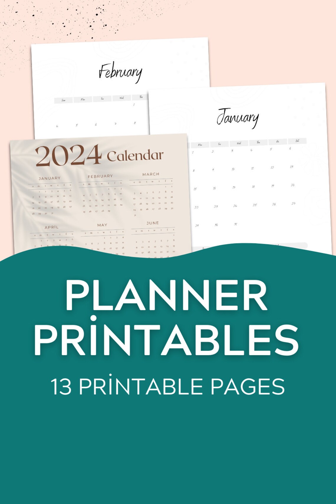 2024 Calendar 2024 Planner 2024 Desk Calendar Digital Etsy Canada