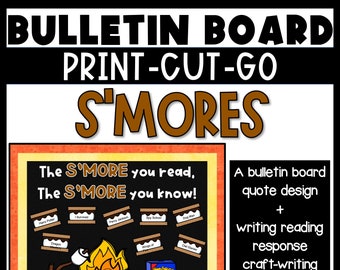 Summer Back to School Camping S&#39;mores Theme Reading Library Bulletin Board Kit , Door Decor, and Hallway Display | Classroom Decor
