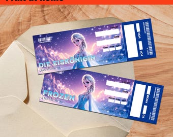 Billet numérique, carte numérique, bon d'échange pour la comédie musicale Frozen