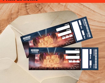 Billet de concert numérique, carte de concert numérique, bon d'échange - We Will Rock You