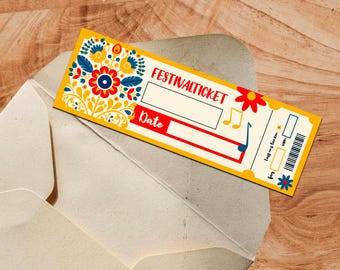 Billet numérique pour festival, pass festival, bon d'échange - Motif « Fleur »
