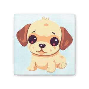 Puppy Canvas Art - 8"×8"