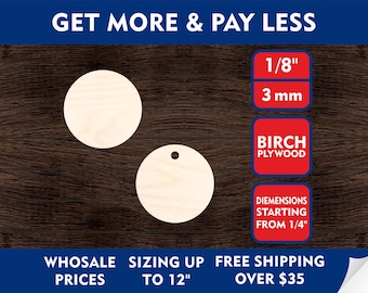 Choose Size and Qty .25" to 12" | Unfinished Wooden Circle Shape | DIY Craft | Supplies Making Rustic Decor