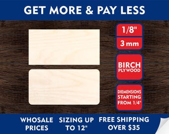 Unfinished Wooden Rectangle Shape - Laser Cut Wood Cutout Bulk - DIY Projects - Rectangle Wood Crafting