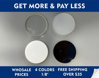 Clear Acrylic Circle Craft Blanks – 1/8" Thickness, Plexiglass Shapes for DIY Projects 10 / 25 / 50 / 100 Pieces