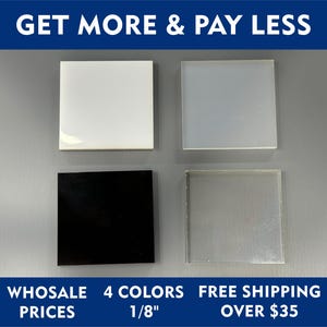 May include: Four 1/8 inch thick square tiles in white, gray, black, and clear.  Get More & Pay Less. Wholesale Prices. Free Shipping Over $35.