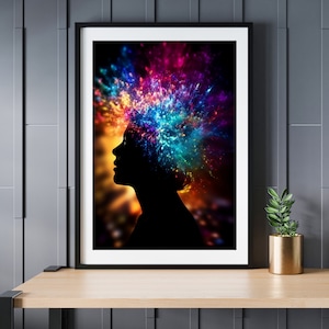 Power of the mind digital download print, mental health, psychology wall art, printable wall decor, office art, Psychologist Counselor gift