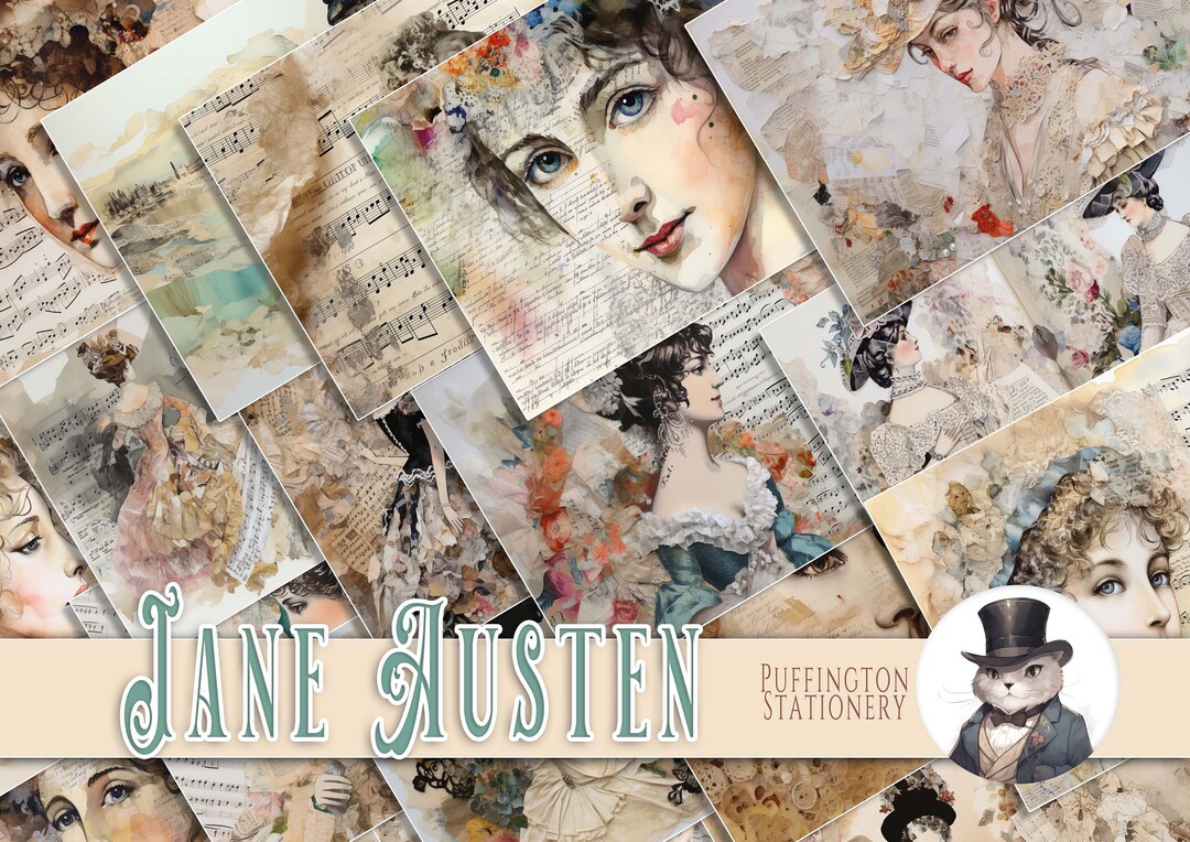 Jane Austen Junk Journal Digital Kit Vintage Pages Printable Media ...