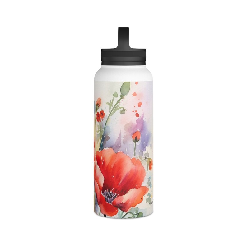 Oak808 Poppy In Bloom Water Bottle - Thumbnail 5