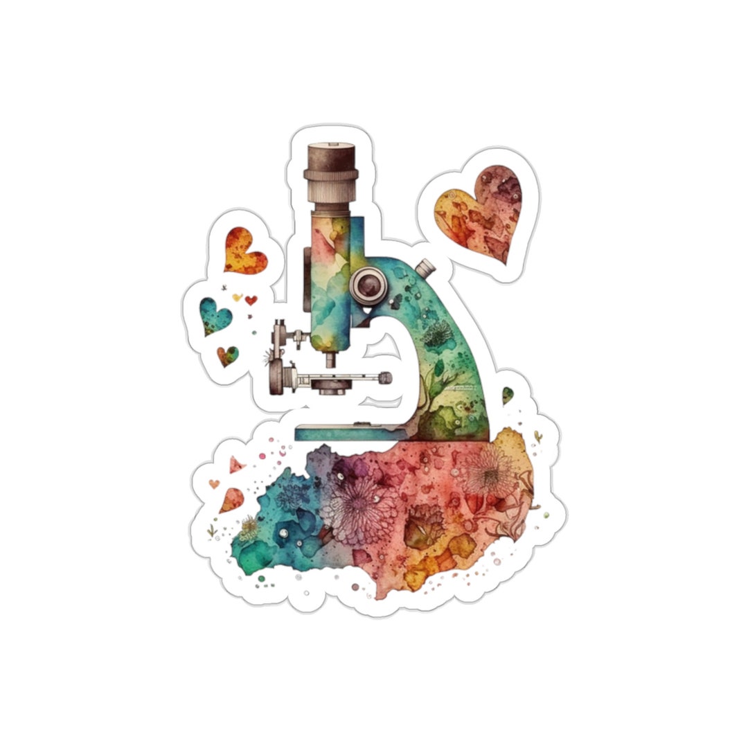 Whimsical Microscope Die-cut Stickers - Etsy