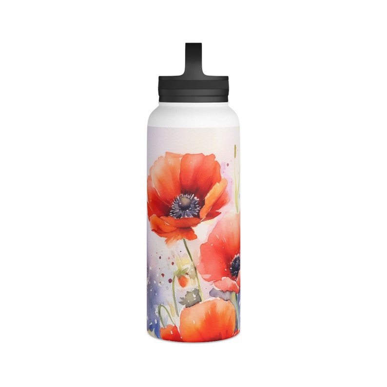 Oak808 Poppy In Bloom Water Bottle - Thumbnail 2