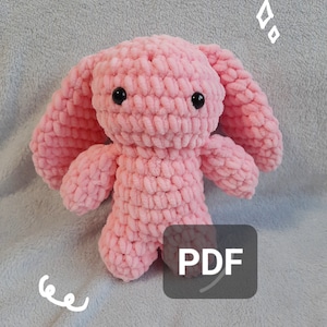 Cute Amigurumi crochet bunny Zuzi pattern PDF stuffed toy plushie, crochet toy, PDF pattern