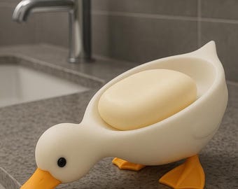 Jabonera con forma de pato, escurridor de agua, jabonera, jabonera de cocina, jabonera de baño, organizador de jabón, dispensador de jabón