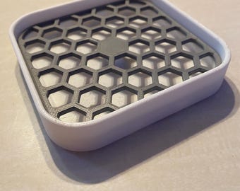 3D Printed Honeycomb Soap Dish: Modern PETG Soap Holder