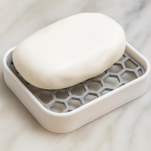 Hexagon Draining Soap Dish: 3D Printed Soap Saver with Removable Tray