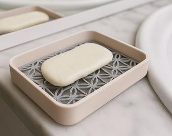 Floral Soap Dish: Modern Draining Soap Saver, Bathroom Organizer