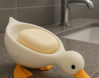 Jabonera con forma de pato, escurridor de jabón, divertida jabonera, jabonera con forma de animal, almacenamiento para baño, organizador de jabón