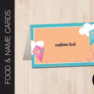 Editable OH The PLACES Party Food Label Tents | Party Food Placards | Party Buffet | Place Card | Name Card | Flat and Folded Corjl G072
