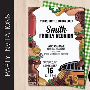 Editable BARBECUE Party Invitation | Family Reunion | Cookout | Grilling | Graduation | BBQ Invite | Print or Email Corjl T066