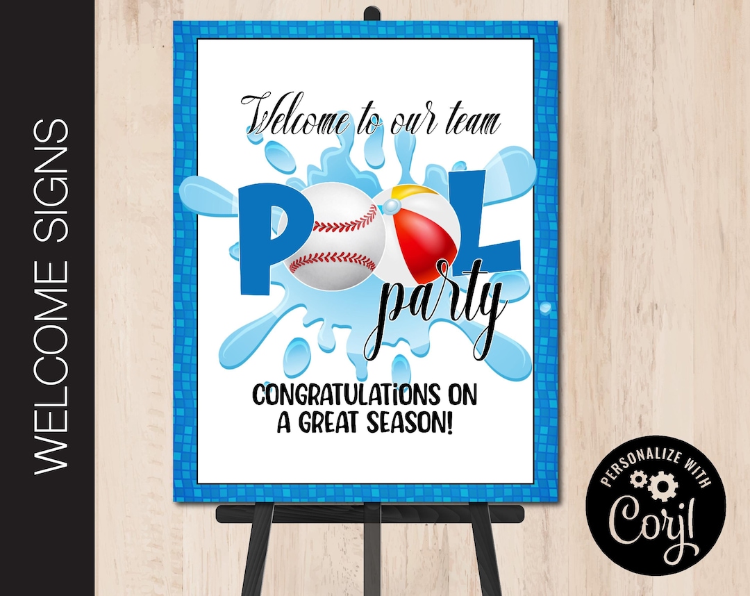 Editable BASEBALL Party Welcome Sign | Reception Sign | Entrance ...