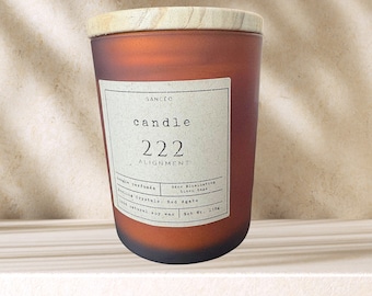 222 Angel Number Scented Candle with Healing Crystals - Odor Eliminating