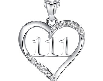 Angel Number 925 Sterling Silver Necklace -  111, 222, 333, 444, 555, 777, 888, 999.