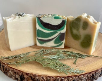 Medicine Soap Set Sweetgrass Sage Cedar. Cold Process Soap Métis Owned