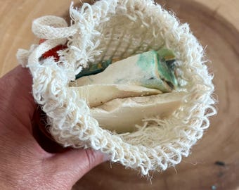 Soap Ends in Sisal Bag Cold Process Soap