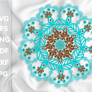 Vector bloemenmandala Turkoois