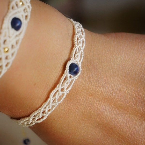 Bracelet Ajustable Sodalite - Création Artisanale Bohème et Écologique