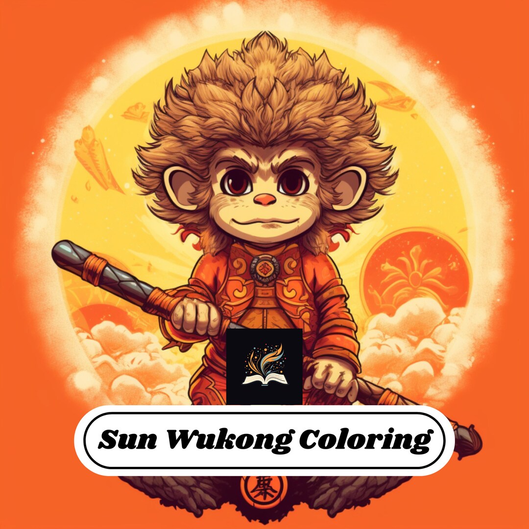 Cartoon Sun Wukong Coloring Book for Kids SIMPLE PRINTABLE - Etsy