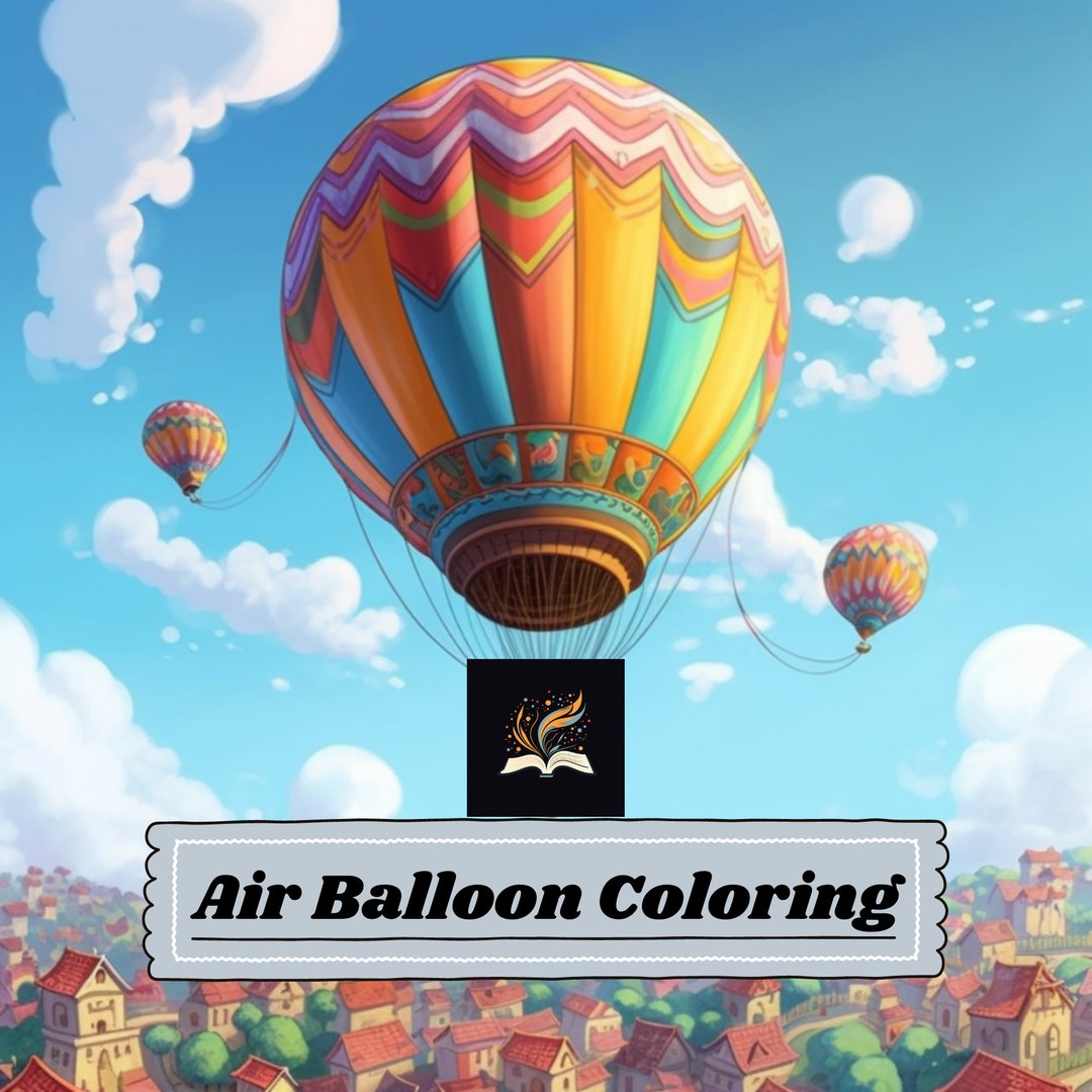 Cartoon Air Balloon Coloring Book for Kids SIMPLE PRINTABLE - Etsy
