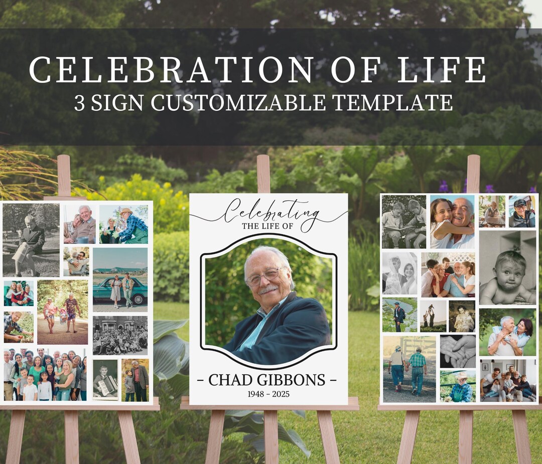 Celebration of Life Template Funeral Sign Funeral Poster