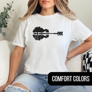 Men&#39;s Nature Guitar T-shirt Musician Music Lover band Tee Shirt Country Music Guitarist Gift Tee Shirt