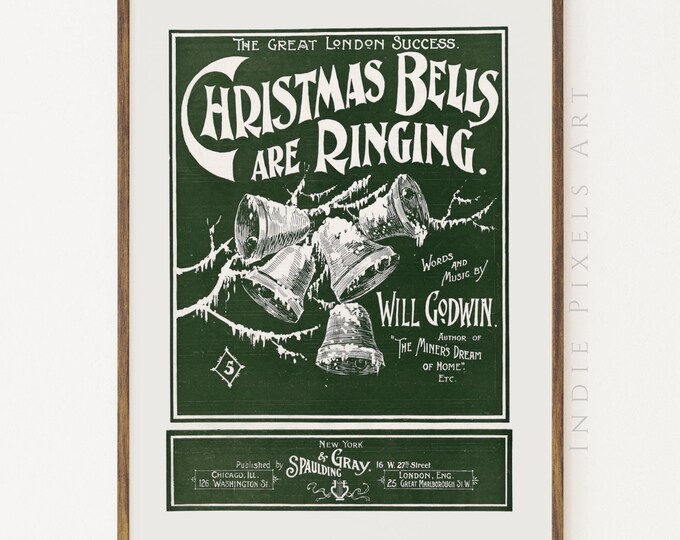 Retro Christmas Wall Art Printable Vintage Christmas Art Prints | Vintage Cottage Retro Green Christmas Decor Holiday Modern Farmhouse Decor