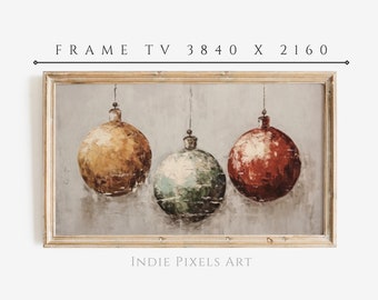 Vintage Farmhouse Christmas Decor Rustic Ornaments Frame TV Art | Digital Download 4K Art for Samsung Frame TV Art Instant Download