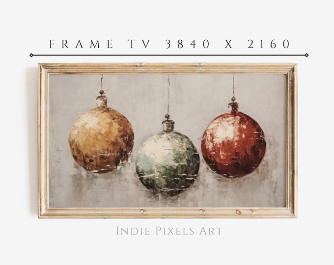 Vintage Farmhouse Christmas Decor Rustic Ornaments Frame TV Art | Digital Download 4K Art for Samsung Frame TV Art Instant Download