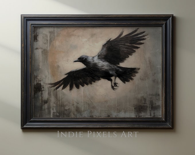 Raven Halloween Print Halloween Decor Printable Wall Art for Spooky Season