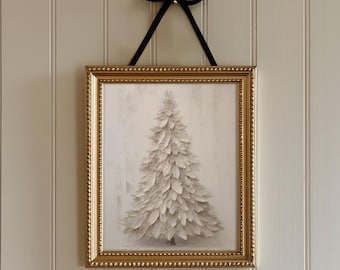 Primitive White Christmas Tree Home Decor Digital Print Winter Lodge Landscape Print Holiday Home Decor Pine Forest Digital Download