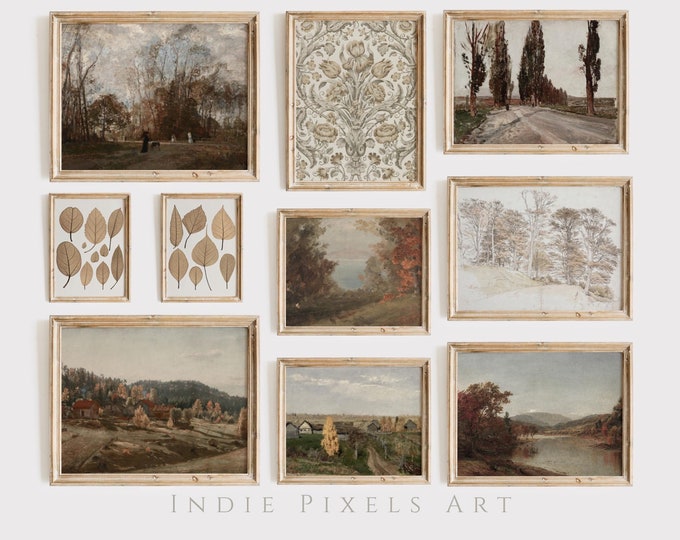 Rustic Autumn Decor Vintage Gallery Wall Art Set of 10 Prints | Autumn Landscapes Farmhouse Decor PRINTABLE Set of Fall Art Digital DOWNLOAD