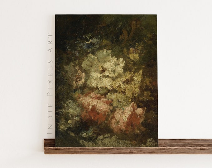 Fall Printable Wall Art Vintage Abstract Warm Tone Floral Painting  | Vintage Flowers Oil Painting PRINTABLE Vintage Digital Download
